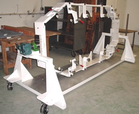 painted-powder-coated-tubular-steel-turnkey-producer-rotation-fixture-casters-semiconductor-industry